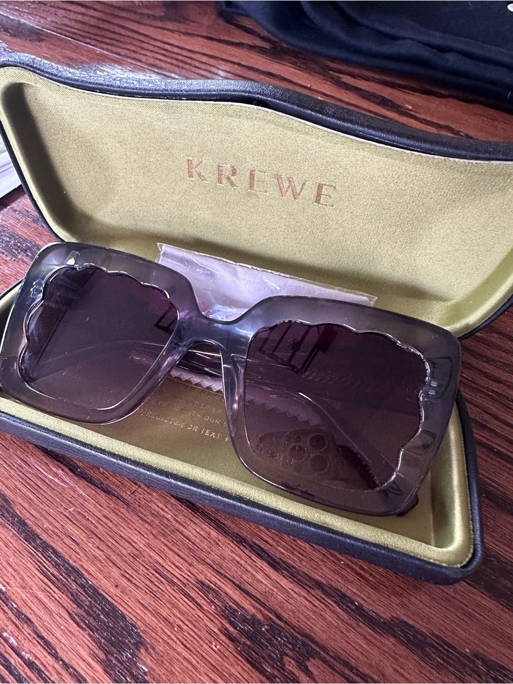 KREWE Translucent gray Oversized Square Sunglasses